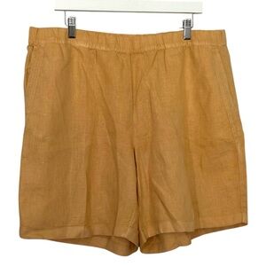purejill 100% Linen Shorts Size XL Pull-on Elastic Waist Casual Relaxed Fit